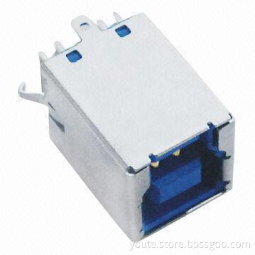 90 Degrees BF USB3.0 Connector, 30V AC/DC Voltage Rated
